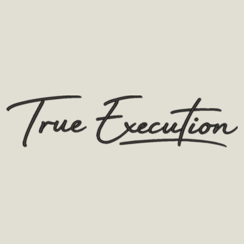 True Execution Cursive - Black Embroidery - Canada Sportswear - Vault - Adult Pullover Hoodie Design
